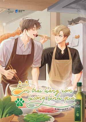 bộ em trai hàng xóm bướng bỉnh quá - tập 5 - bản đặc biệt - tặng kèm 2 bookmark bế bồi cứng + postcard bồi cứng + huy hiệu + standee acrylic - Ảnh 3