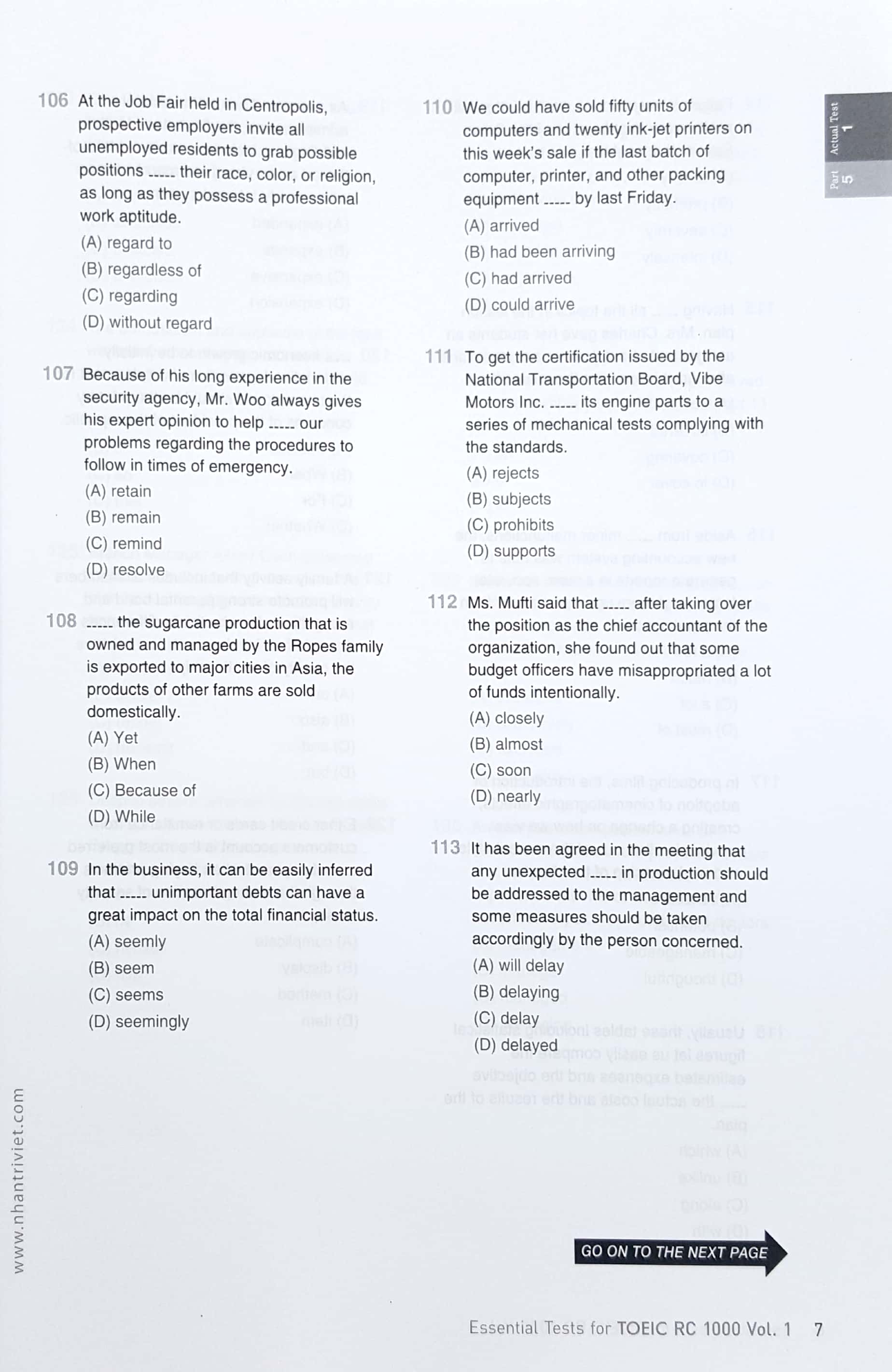 bộ essential test for toeic rc 1000 vol 1 (không cd) - Ảnh 4