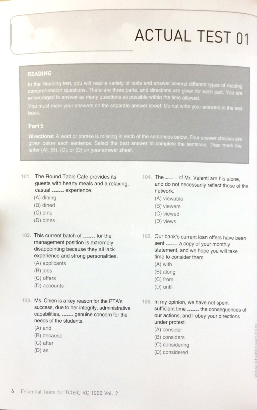 bộ essential test for toeic rc 1000 vol 2 (không cd) - Ảnh 2