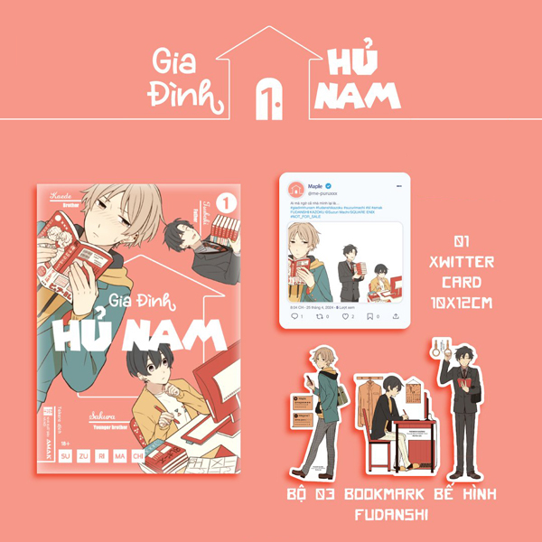 Bộ Gia Đình Hủ Nam - Tập 1 - Tặng Kèm Set 3 Bookmark Bế Hình Fudanshi + XWITTER Card