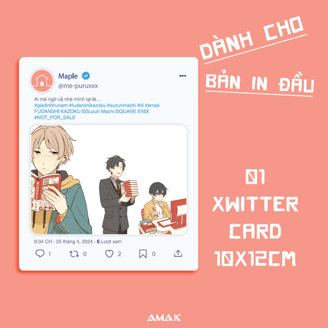 Bộ Gia Đình Hủ Nam - Tập 1 - Tặng Kèm Set 3 Bookmark Bế Hình Fudanshi + XWITTER Card - Ảnh 5