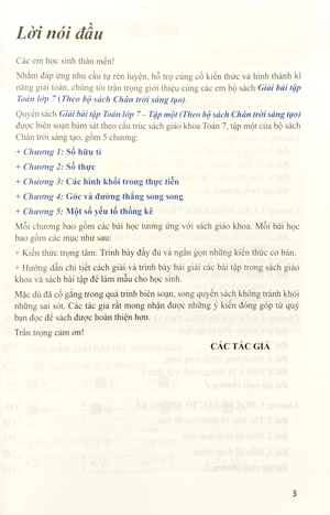 bộ giải bài tập toán lớp 7 - tập 1 (theo bộ sách chân trời sáng tạo) - Ảnh 3