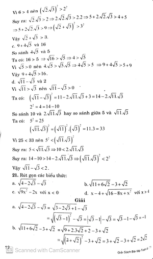bộ giải sách bài tập toán 9 - tập 1 - Ảnh 13