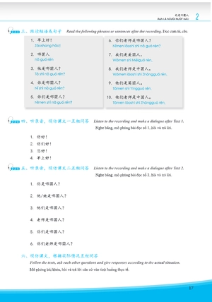 bộ giáo trình phát triển hán ngữ nghe - sơ cấp 1 - Ảnh 9