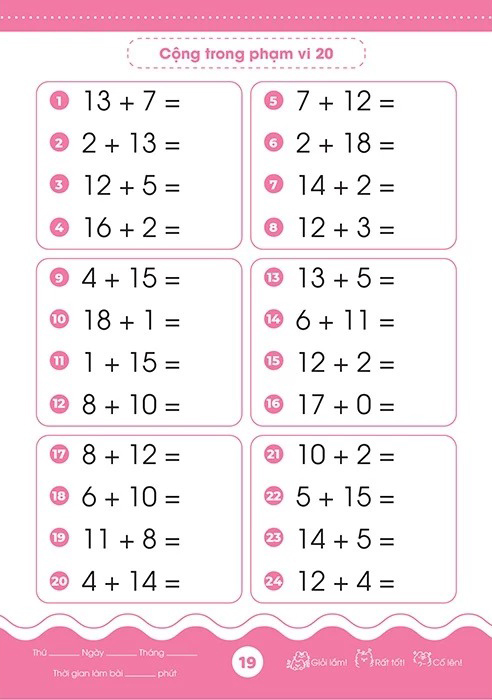 Bộ Giỏi Toán Từ Gốc - Thành Thạo Tính Nhanh - Cộng Trừ Trong Phạm Vi 20 - Ảnh 5