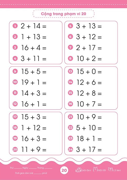 Bộ Giỏi Toán Từ Gốc - Thành Thạo Tính Nhanh - Cộng Trừ Trong Phạm Vi 20 - Ảnh 6