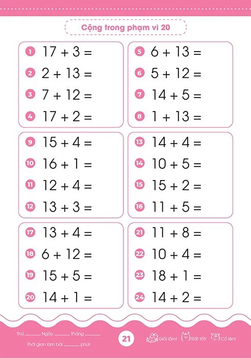 Bộ Giỏi Toán Từ Gốc - Thành Thạo Tính Nhanh - Cộng Trừ Trong Phạm Vi 20 - Ảnh 7
