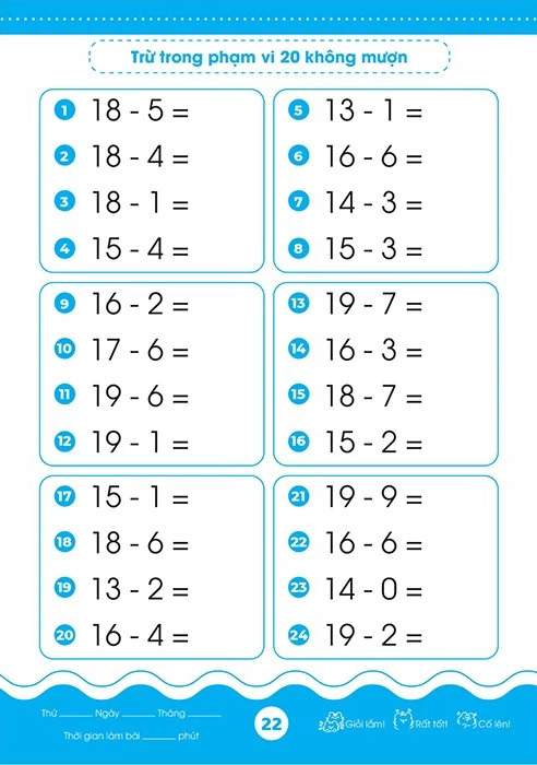 Bộ Giỏi Toán Từ Gốc - Thành Thạo Tính Nhanh - Cộng Trừ Trong Phạm Vi 20 - Ảnh 8