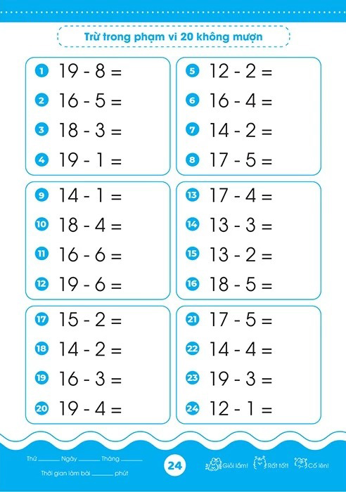 Bộ Giỏi Toán Từ Gốc - Thành Thạo Tính Nhanh - Cộng Trừ Trong Phạm Vi 20 - Ảnh 9