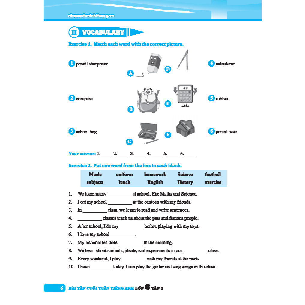 Bo
Global Success - Bai Tap Cuoi Tuan Tieng Anh 6 - Tap 1 (Co Dap An) - Ảnh 5