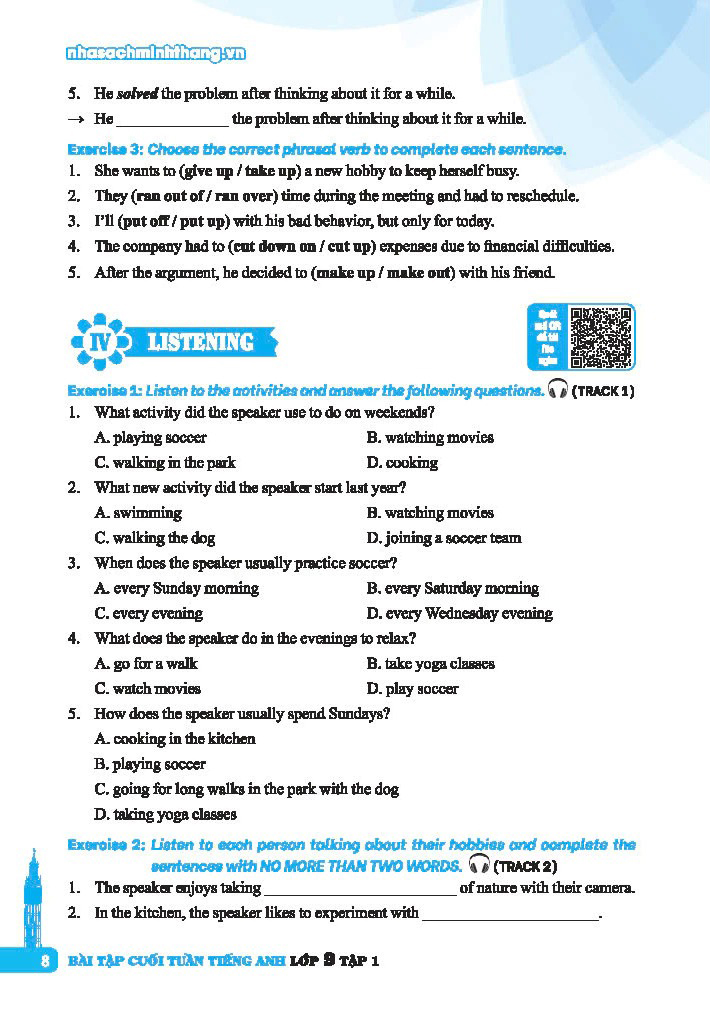 Bộ Global Success - Bài Tập Cuối Tuần Tiếng Anh Lớp 9 - Tập 1 (Có Đáp Án) - Ảnh 8