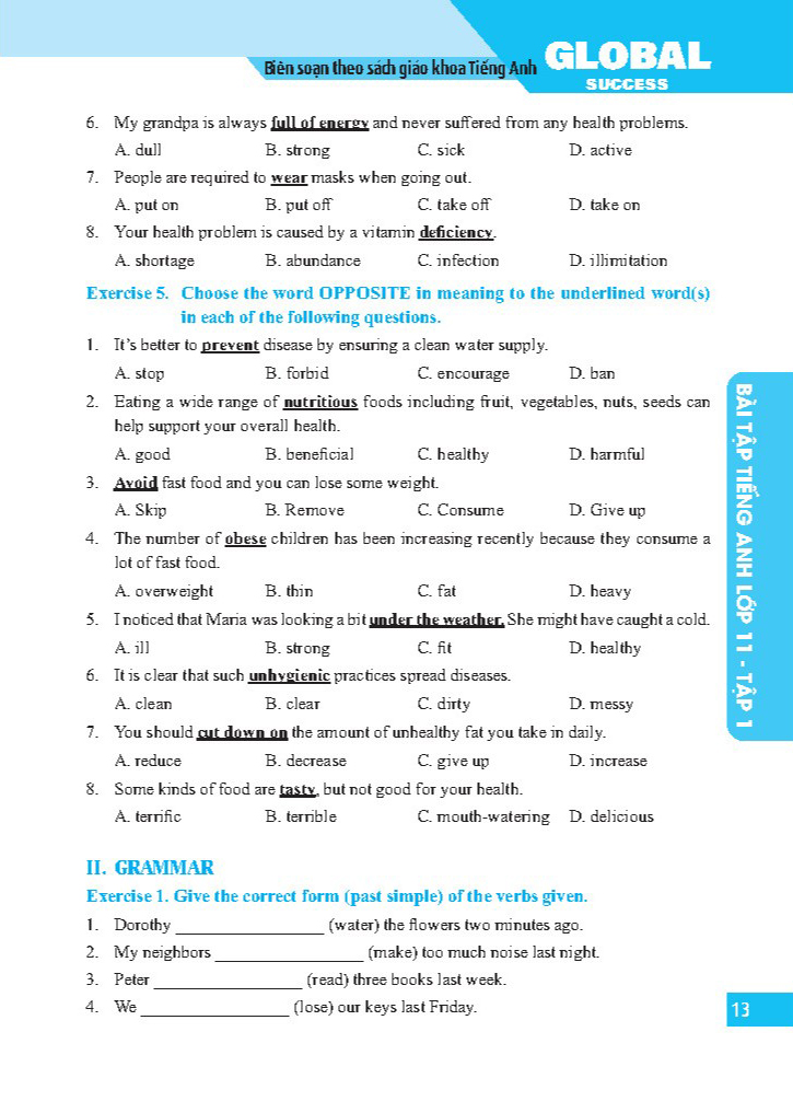 Bo
						
										
										Global Success - Bai Tap Tieng Anh Lop 11 - Tap 1 - Co Dap An - Ảnh 8