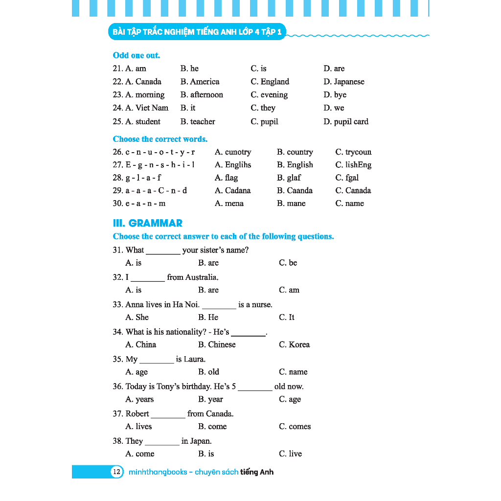 bộ global success - bài tập trắc nghiệm tiếng anh lớp 4 - tập 1 - có đáp án - Ảnh 10