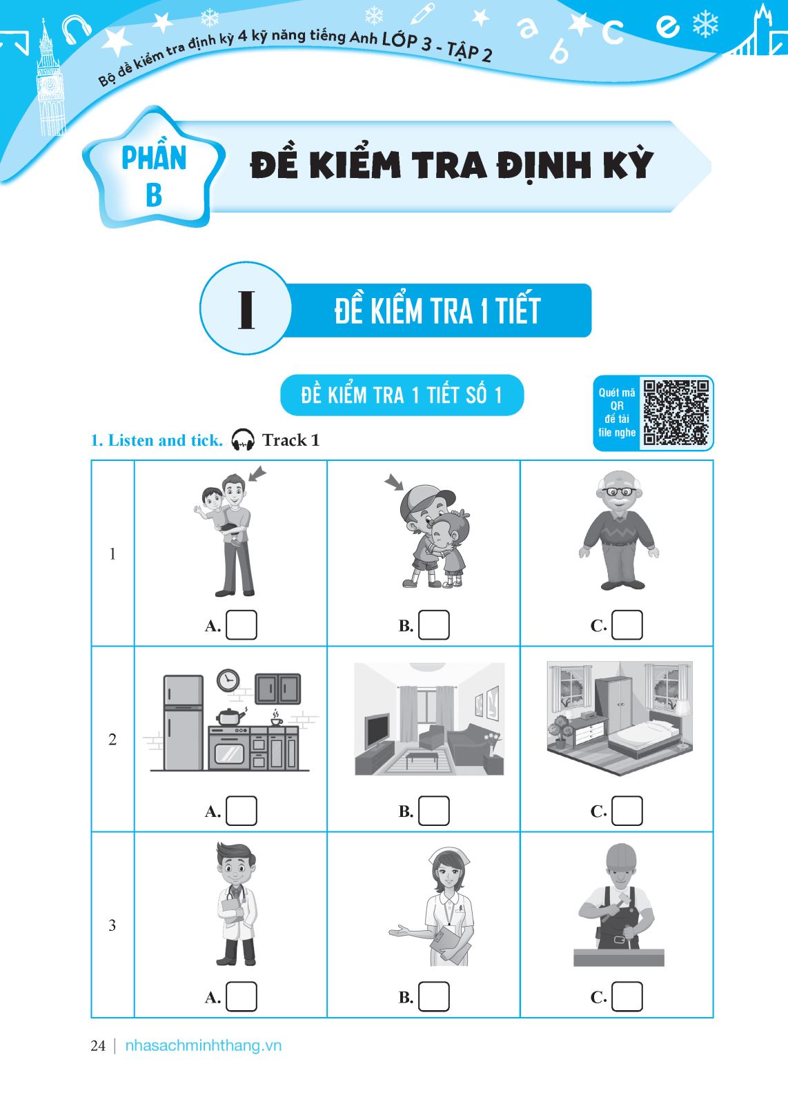 bộ global success - bộ đề kiểm tra định kỳ 4 kỹ năng tiếng anh lớp 3 - tập 2 (có đáp án) - Ảnh 9
