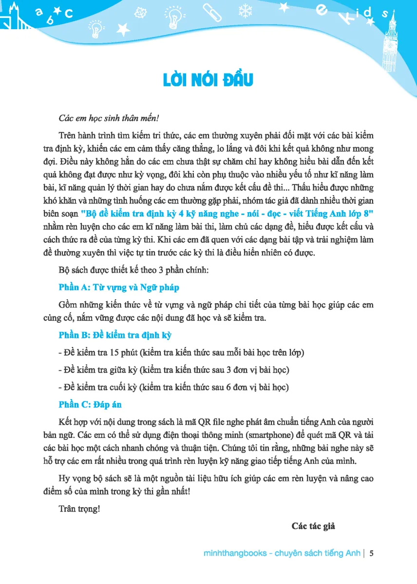 bộ global success - bộ đề kiểm tra định kỳ 4 kỹ năng tiếng anh lớp 8 - tập 1 (có đáp án) - Ảnh 4