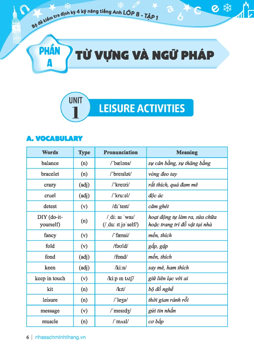 bộ global success - bộ đề kiểm tra định kỳ 4 kỹ năng tiếng anh lớp 8 - tập 1 (có đáp án) - Ảnh 5