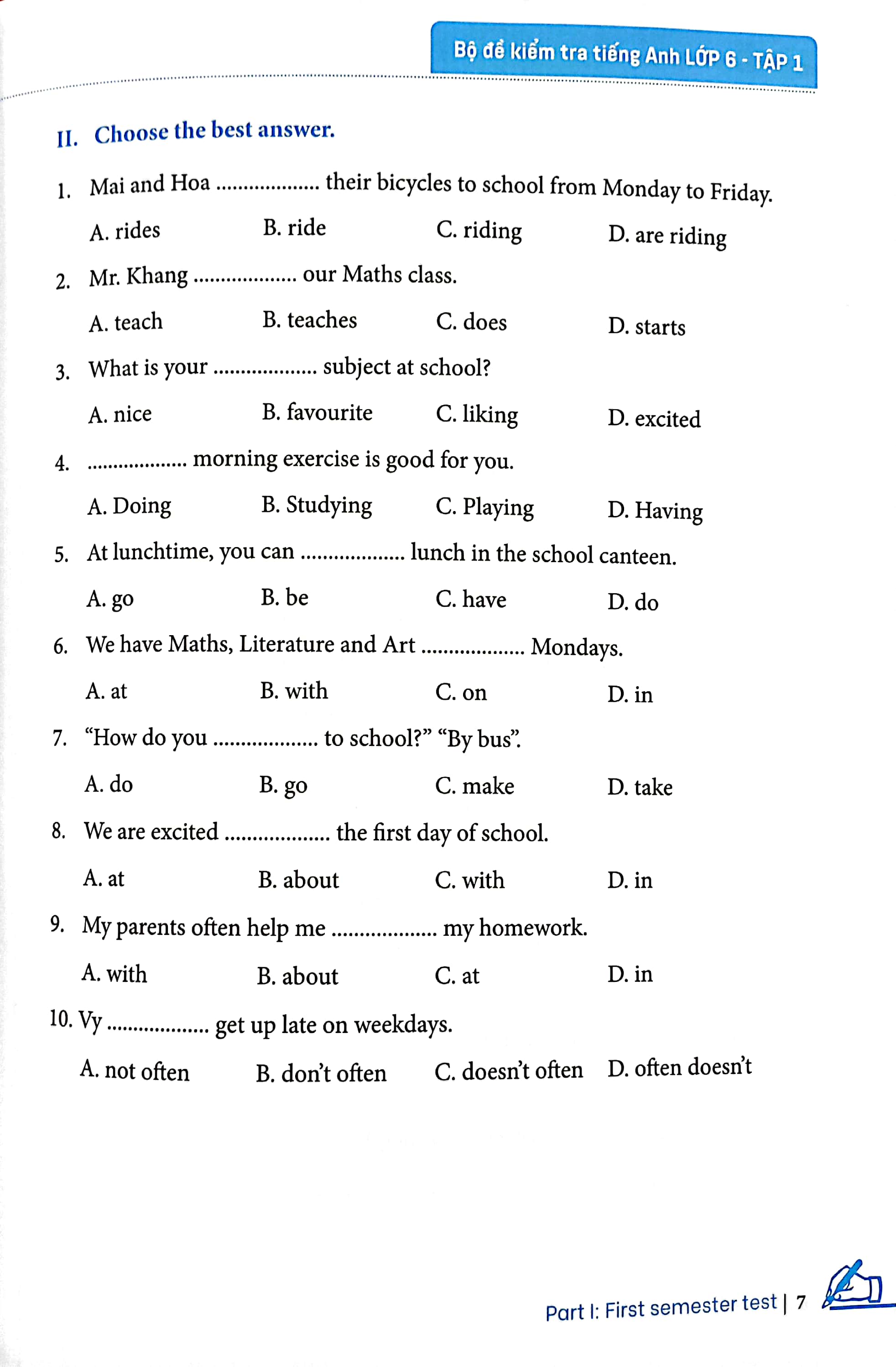 bộ global success - bộ đề kiểm tra tiếng anh lớp 6 - tập 1 (có đáp án) - Ảnh 11