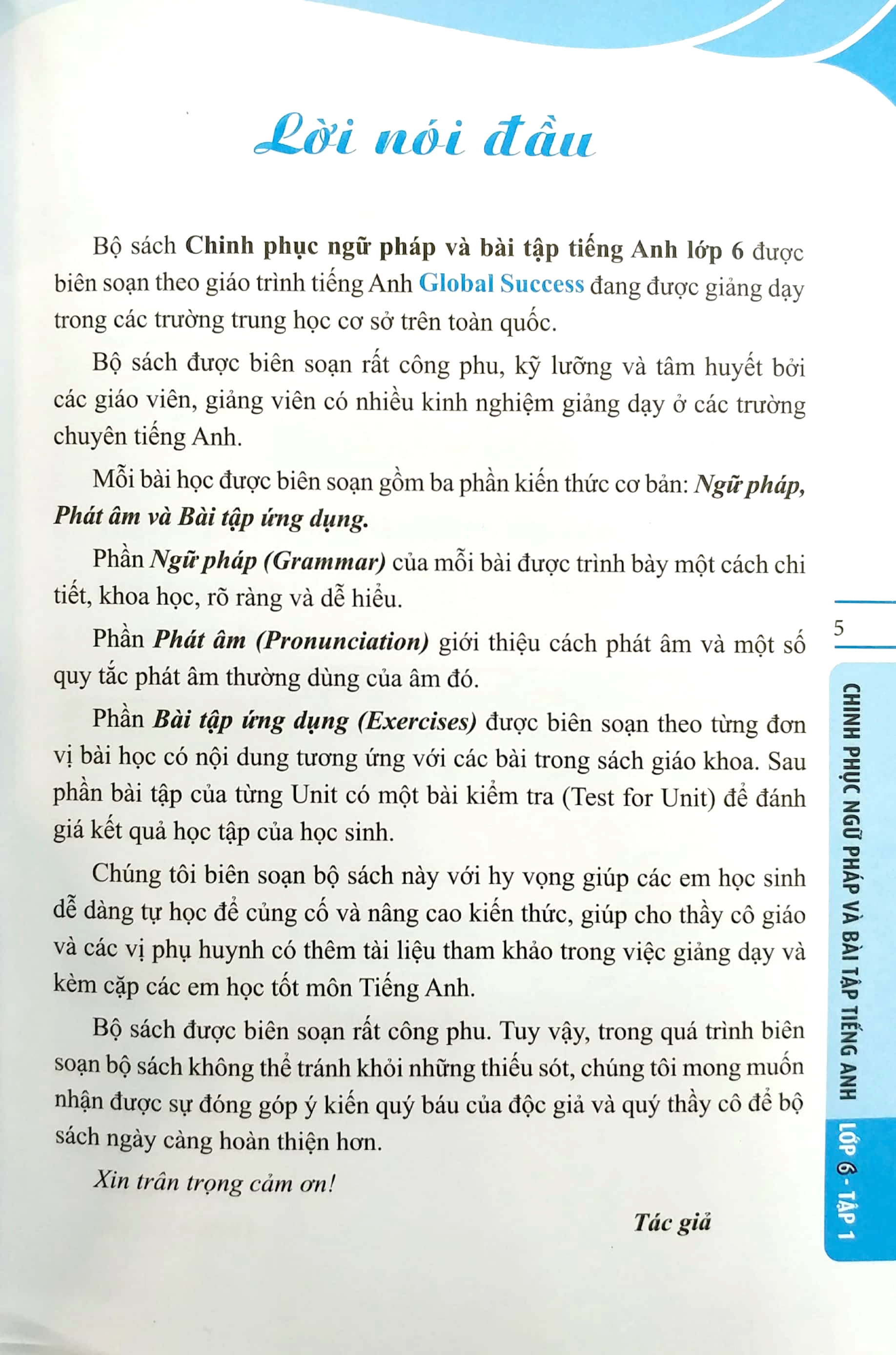 bộ global success - chinh phục ngữ pháp và bài tập tiếng anh lớp 6 - tập 1 (có đáp án) (tái bản 2023) - Ảnh 3