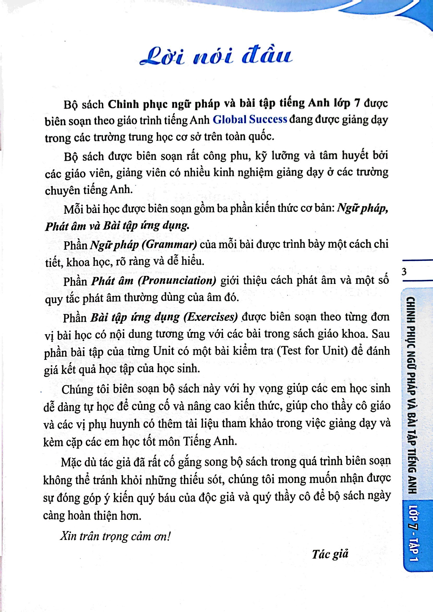 bộ global success - chinh phục ngữ pháp và bài tập tiếng anh lớp 7 - tập 1 (có đáp án) - Ảnh 3