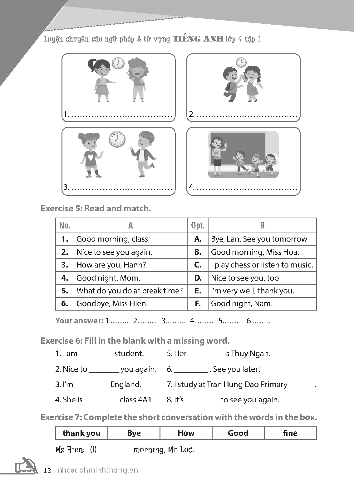 bộ global success - luyện chuyên sâu ngữ pháp và từ vựng tiếng anh lớp 4 - tập 1 (có đáp án) - Ảnh 10