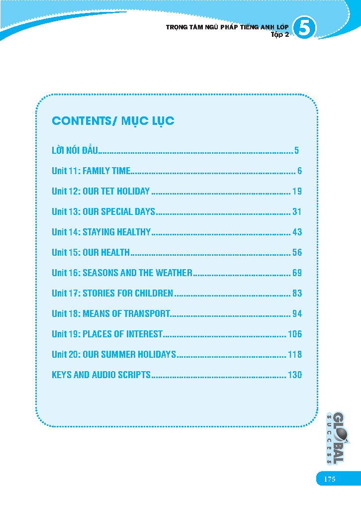 Bộ Global Success - Trọng Tâm Ngữ Pháp Tiếng Anh Lớp 5 - Tập 2 (Có Đáp Án) - Ảnh 3