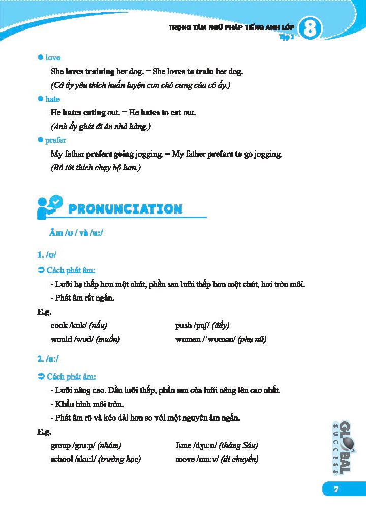 Bộ Global Success - Trọng Tâm Ngữ Pháp Tiếng Anh Lớp 8 - Tập 1 (Có Đáp Án) - Ảnh 8