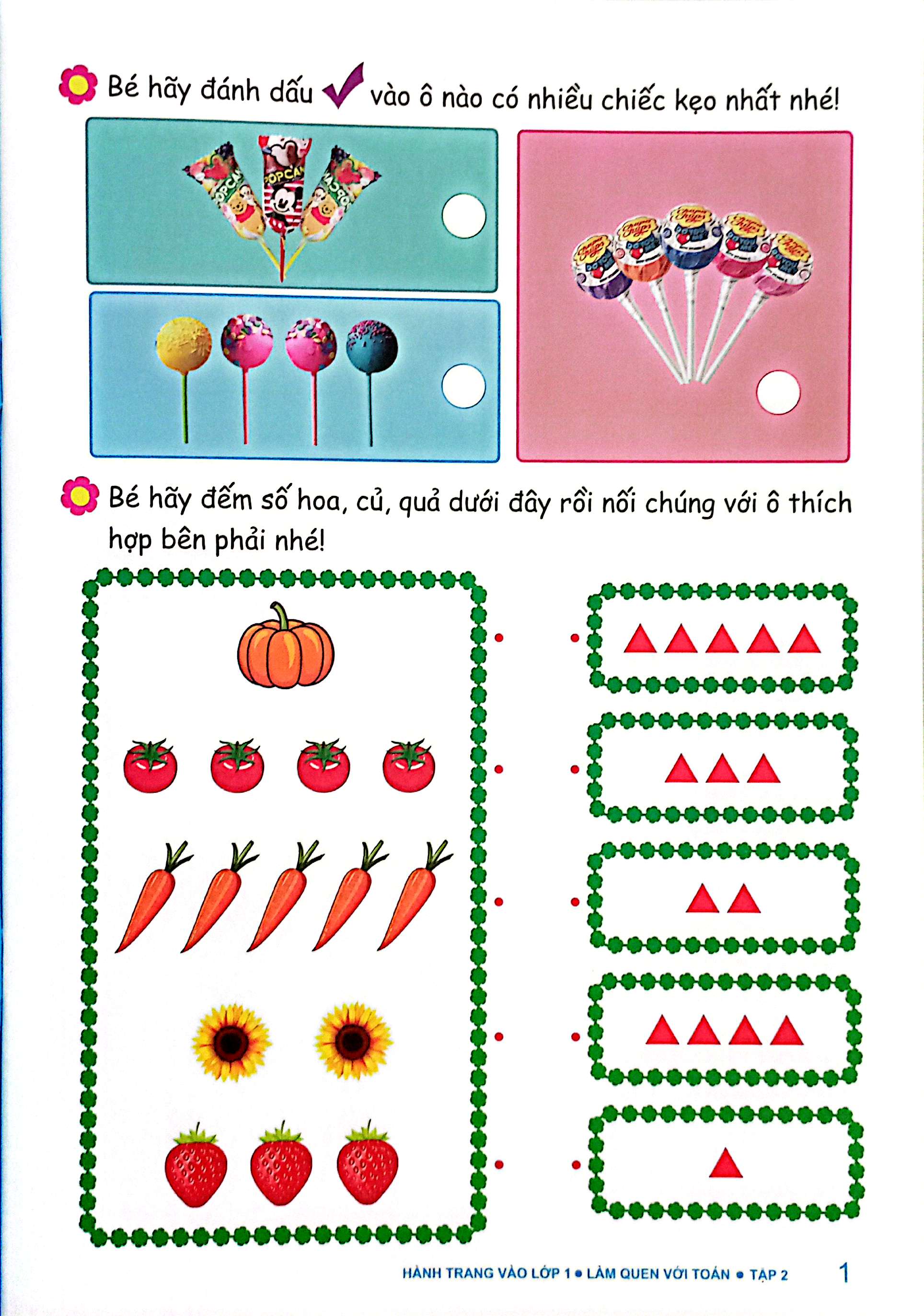 bộ hành trang vào lớp 1 - làm quen với toán tập 2 - Ảnh 3