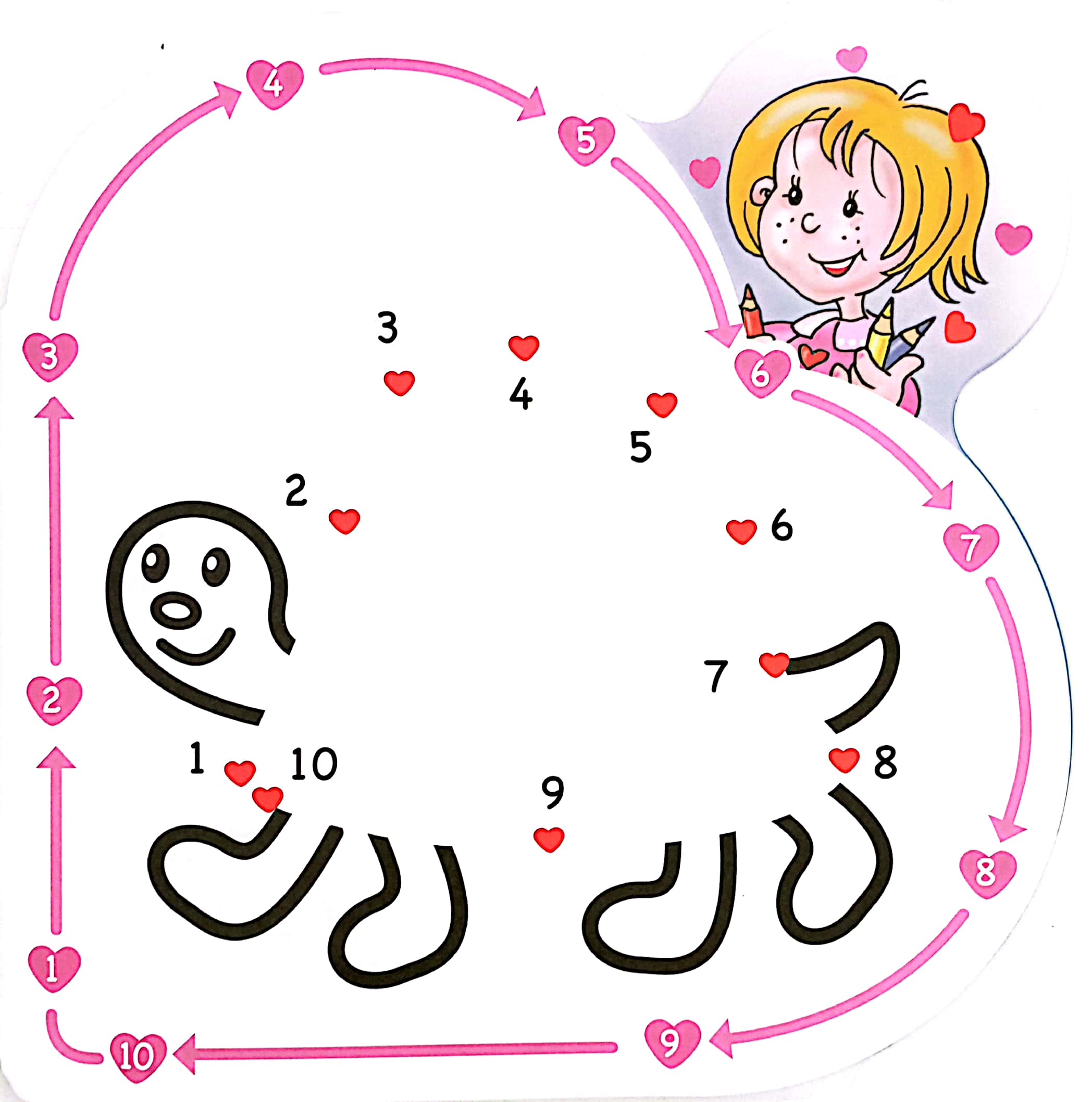 bộ heart to heart - nối số và tô màu 2 - Ảnh 3