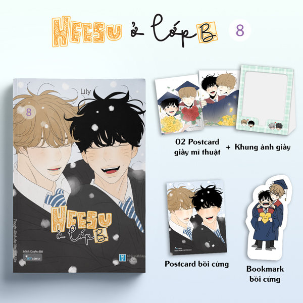 Bộ Heesu Ở Lớp B - Tập 8 - Tặng Kèm 1 Postcard Bồi Cứng + 1 Bookmark Nhân Vật Bồi Cứng + 1 Khung Ảnh Giấy + 2 Postcard Giấy Mĩ Thuật
