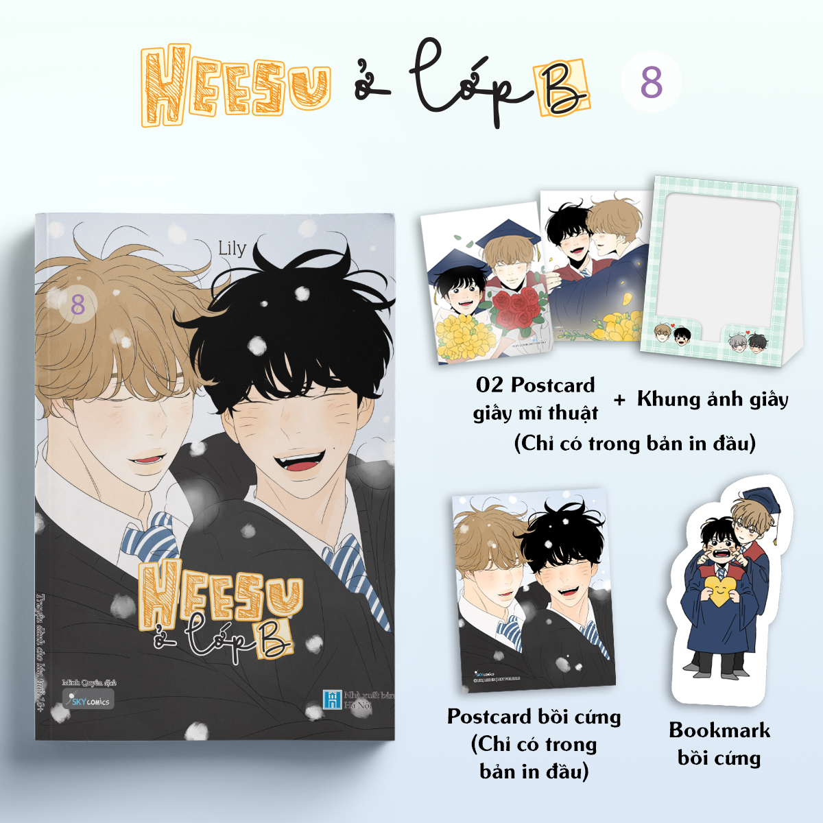 Bộ Heesu Ở Lớp B - Tập 8 - Tặng Kèm 1 Postcard Bồi Cứng + 1 Bookmark Nhân Vật Bồi Cứng + 1 Khung Ảnh Giấy + 2 Postcard Giấy Mĩ Thuật - Ảnh 2