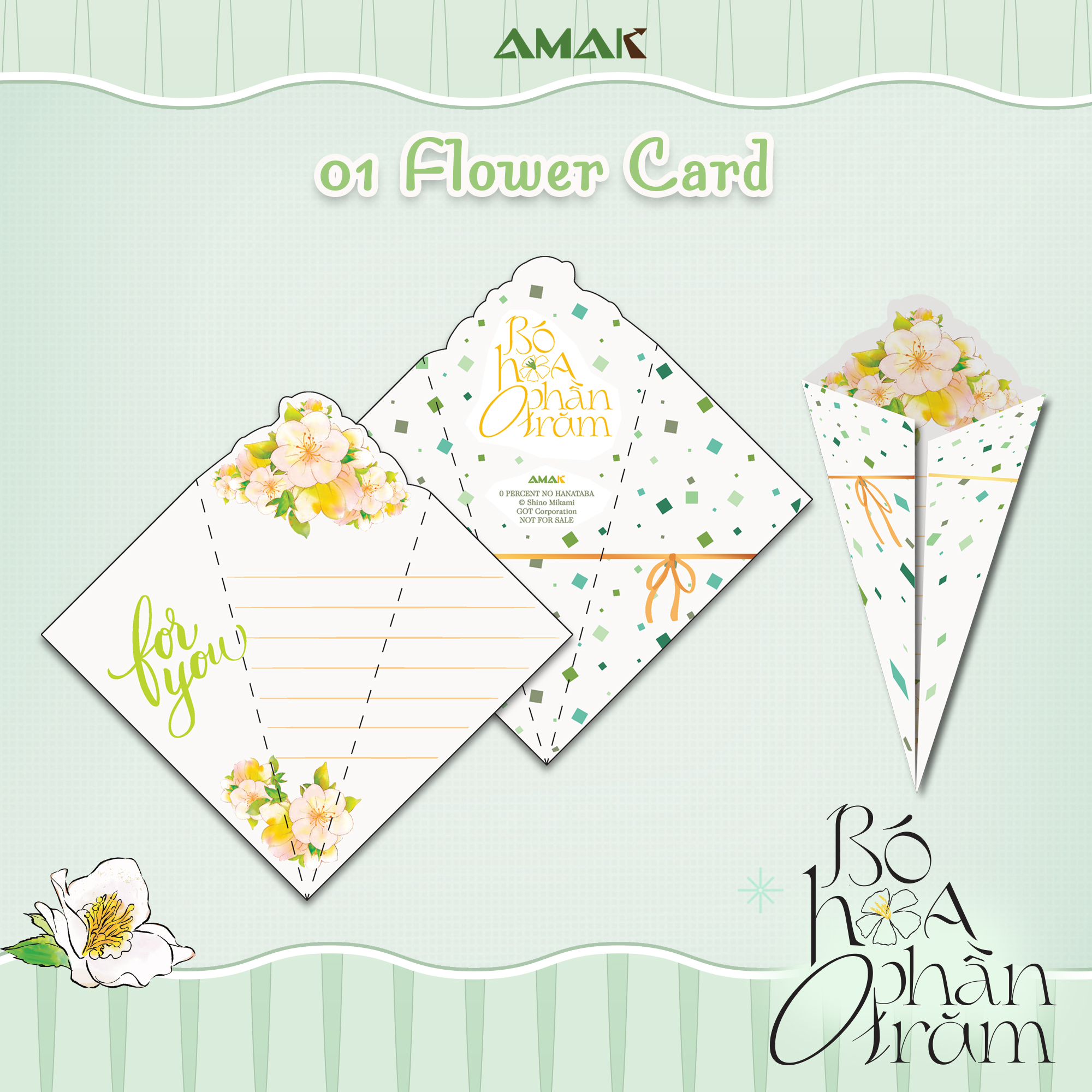 bó hoa 0 phần trăm - tặng kèm 01 bookmark hai mặt và 01 flower card xinh xắn - Ảnh 5