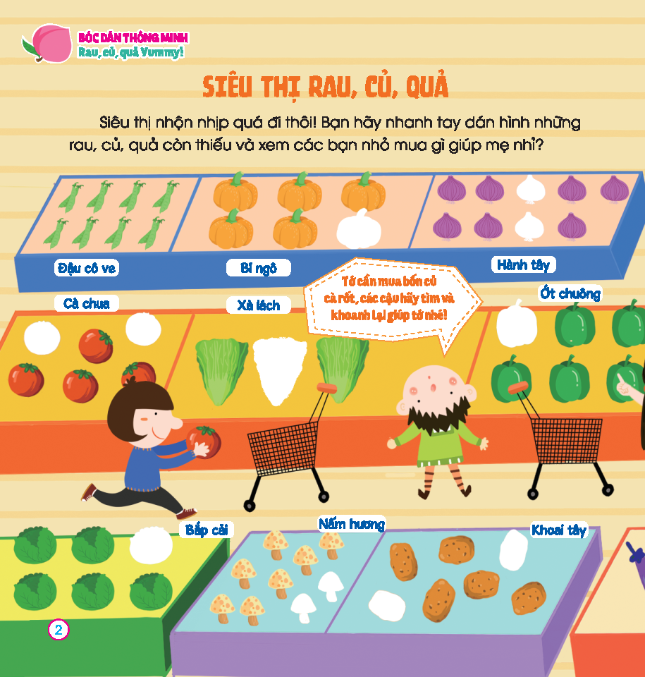 Bộ Hoàn Thiện Kỹ Năng 3-7 Tuổi - Bóc Dán Hình Thông Minh - Rau, Củ, Quả Yummy! - Ảnh 4