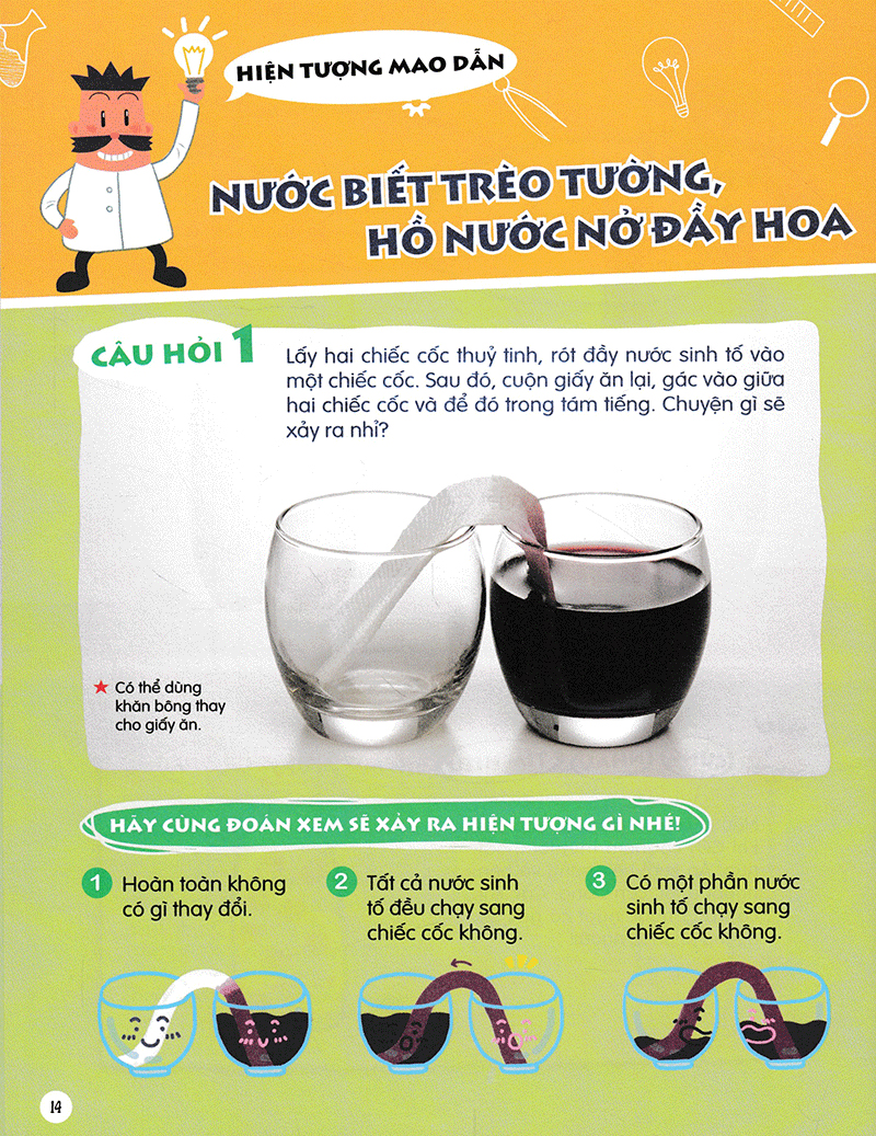 bộ hỏi đáp khoa học vui: nước biết trèo tường sao? - 29 thí nghiệm khoa học cực dễ làm - Ảnh 15
