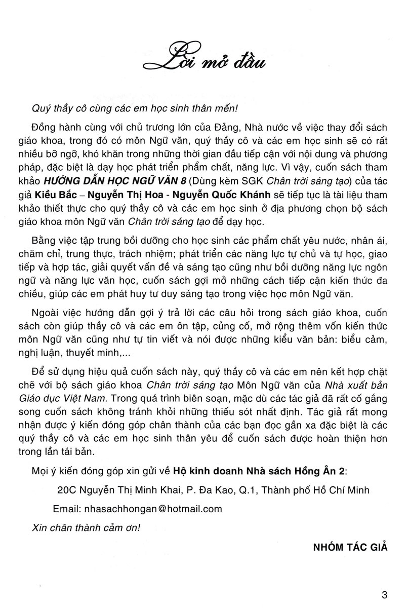 bộ hướng dẫn học ngữ văn 8 - tập 2 (bám sát sgk chân trời sáng tạo) - Ảnh 3