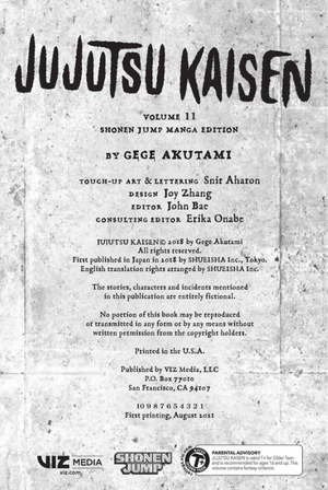bộ jujutsu kaisen 11 (english edition) - Ảnh 4