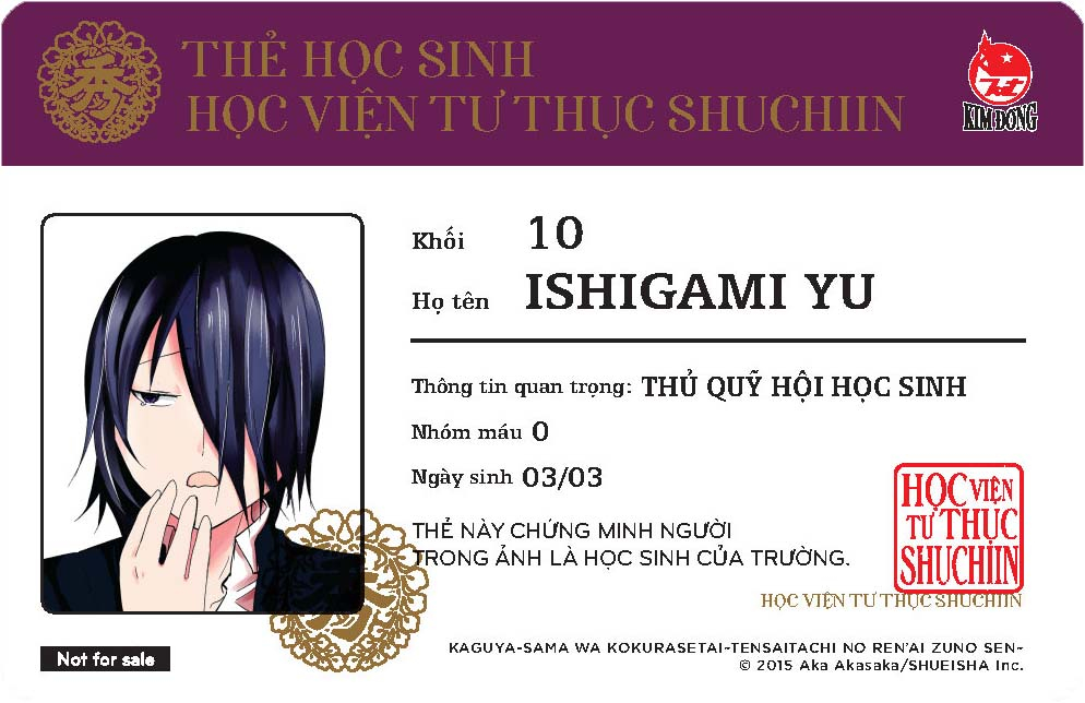 bộ kaguya-sama - cuộc chiến tỏ tình - tập 4 - tặng kèm 1 trong 2 mẫu thẻ học sinh - Ảnh 3