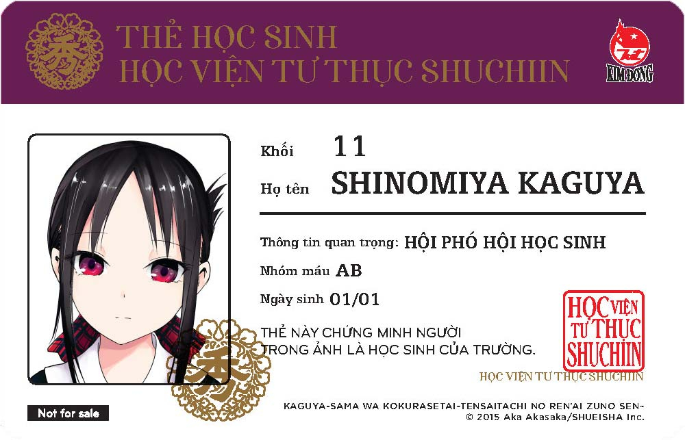 bộ kaguya-sama - cuộc chiến tỏ tình - tập 4 - tặng kèm 1 trong 2 mẫu thẻ học sinh - Ảnh 4