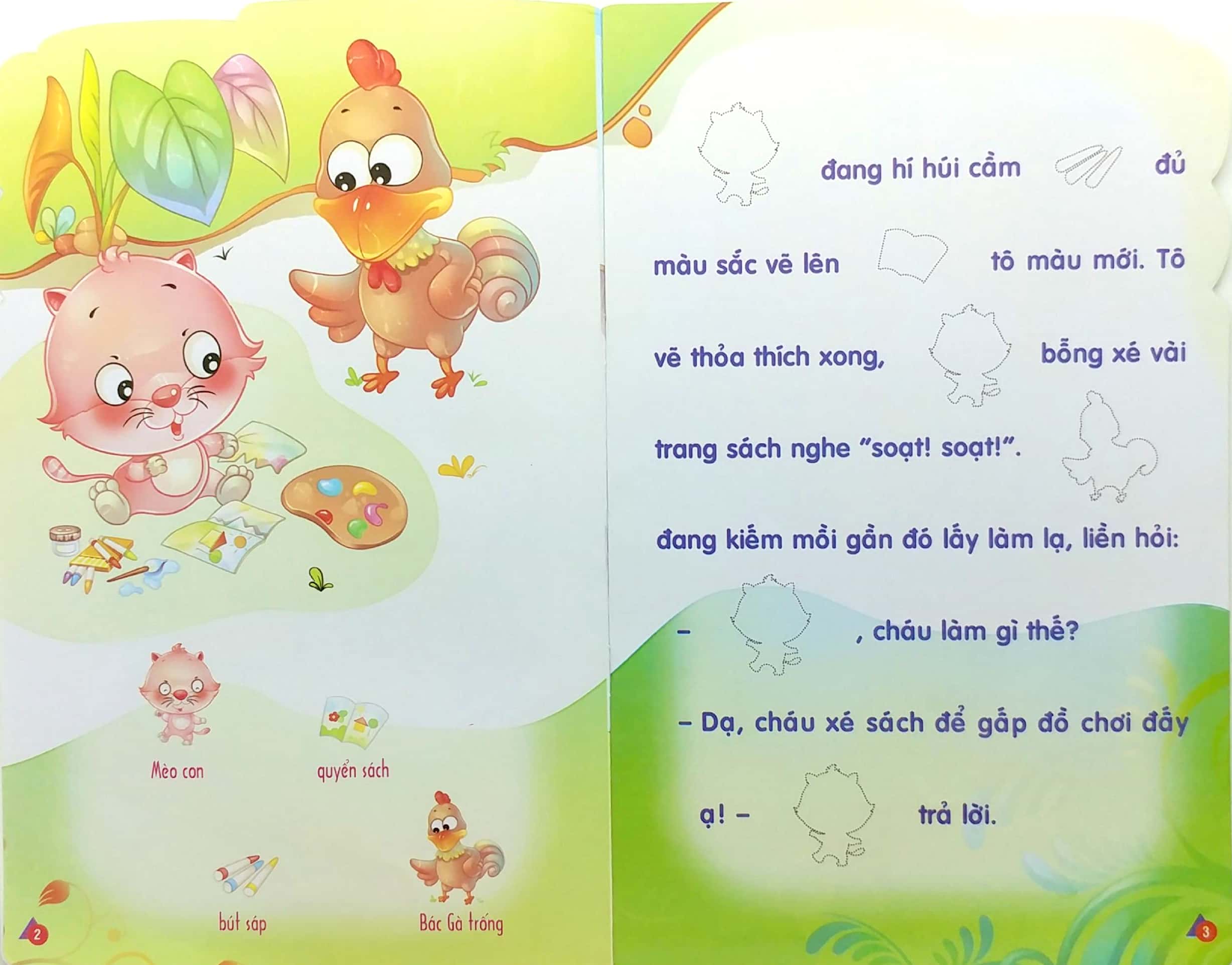 bộ kể chuyện dán hình 3 - mèo con và quyển sách - Ảnh 4