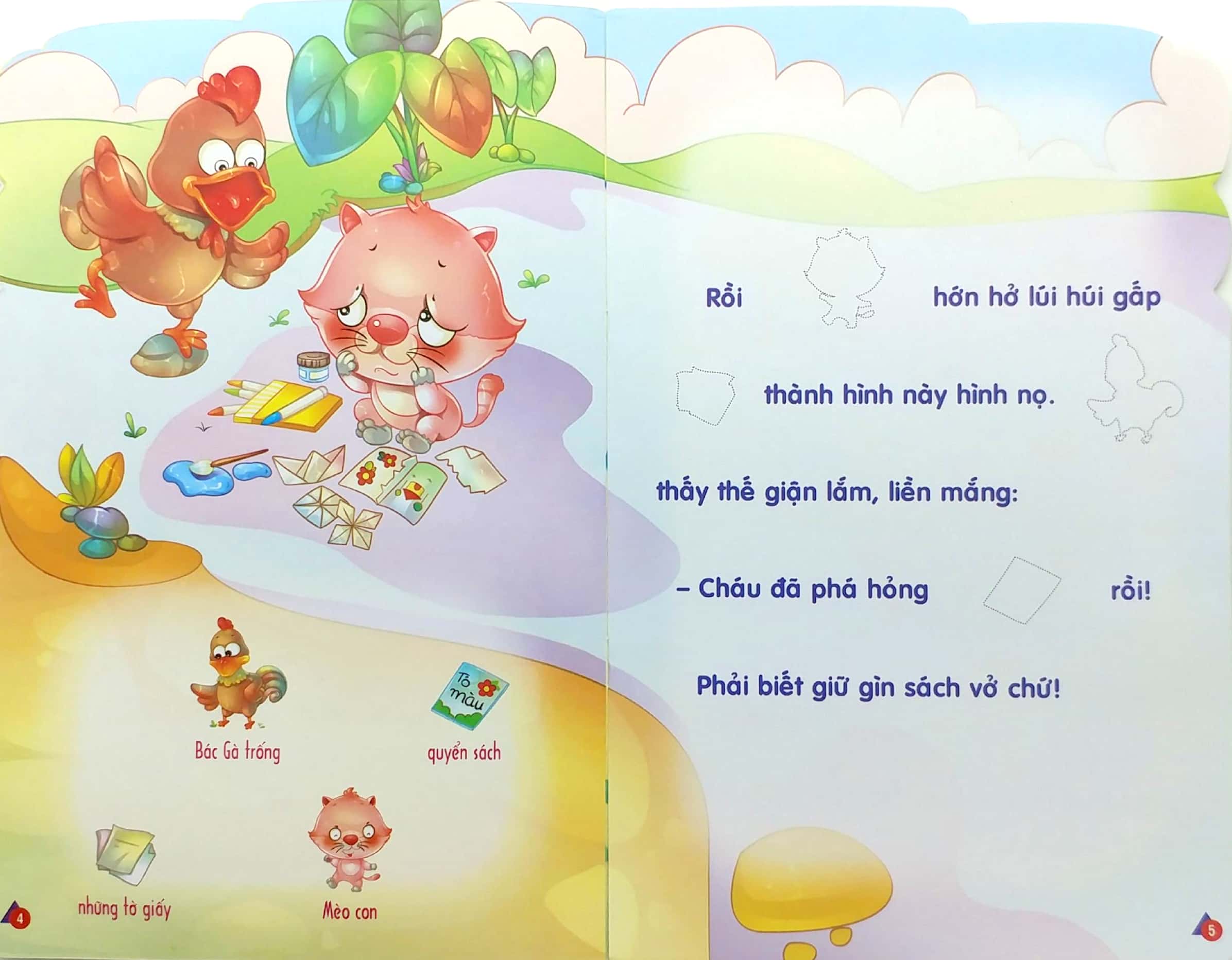 bộ kể chuyện dán hình 3 - mèo con và quyển sách - Ảnh 5