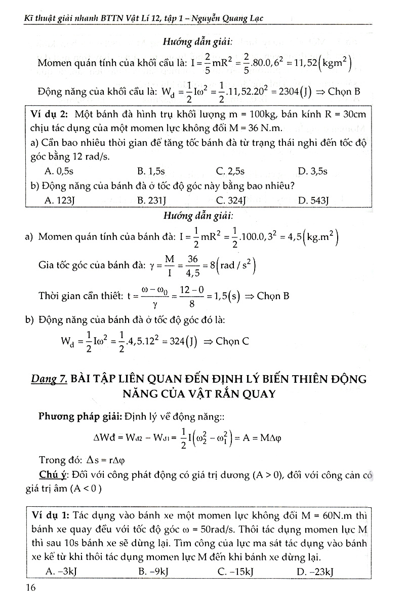 bộ kĩ thuật giải nhanh bài tập trắc nghiệm vật lí 12 - tập 1 - Ảnh 17