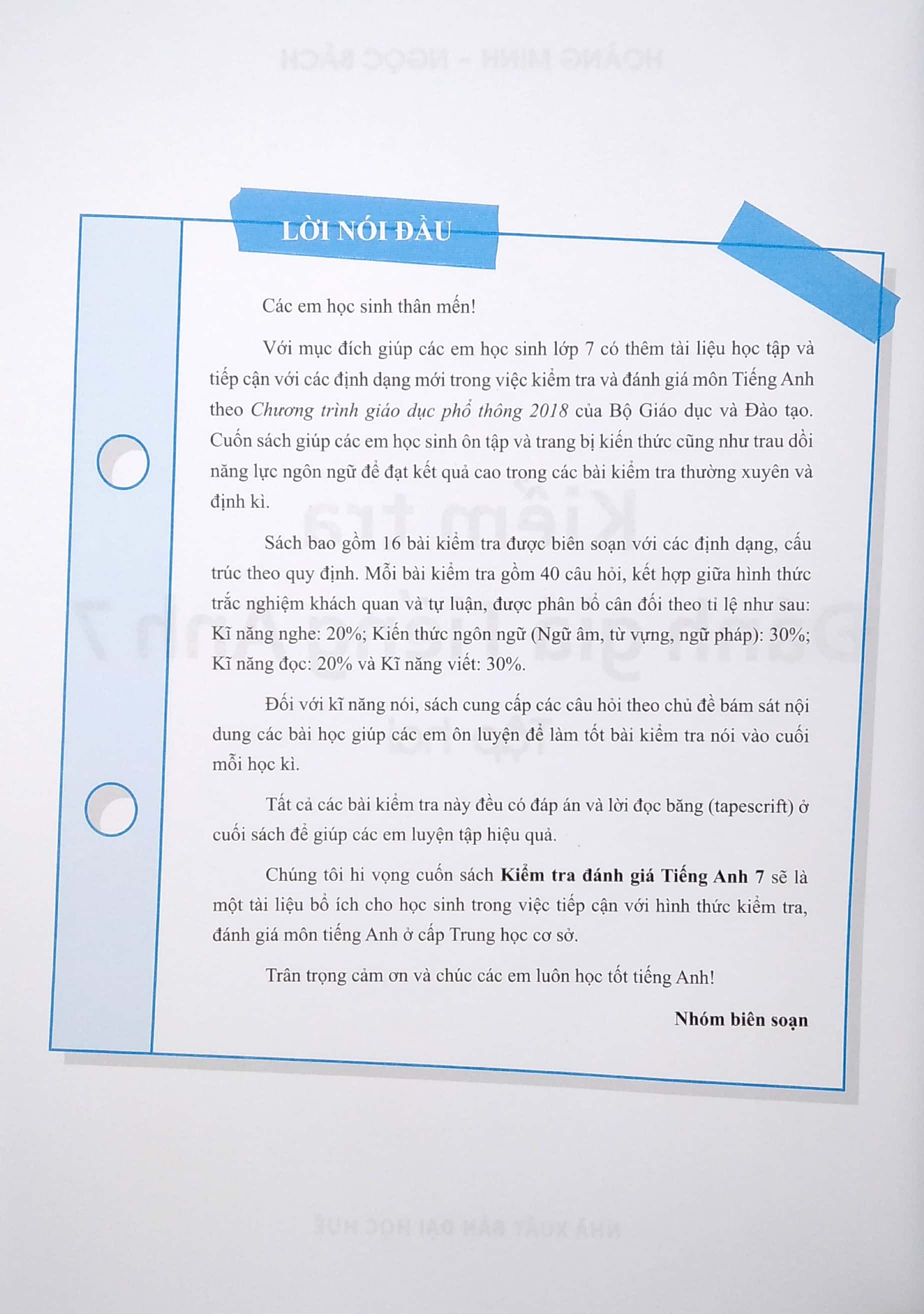 bộ kiểm tra đánh giá tiếng anh 7 - tập 2 - Ảnh 3