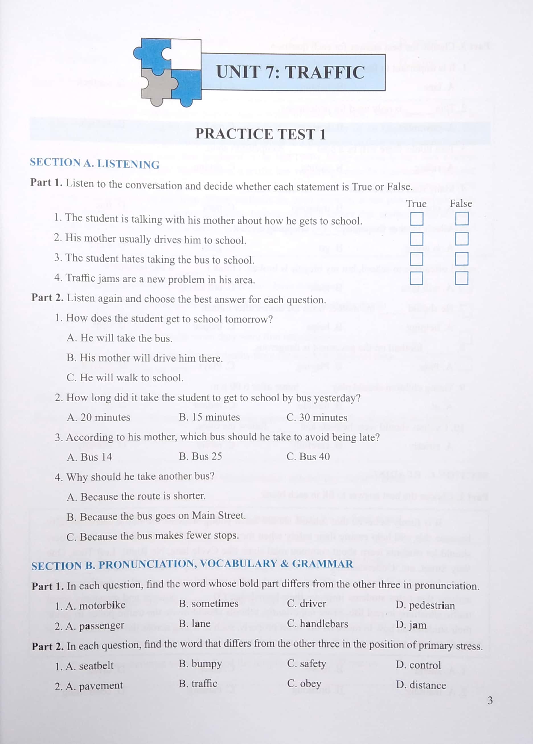 bộ kiểm tra đánh giá tiếng anh 7 - tập 2 - Ảnh 4