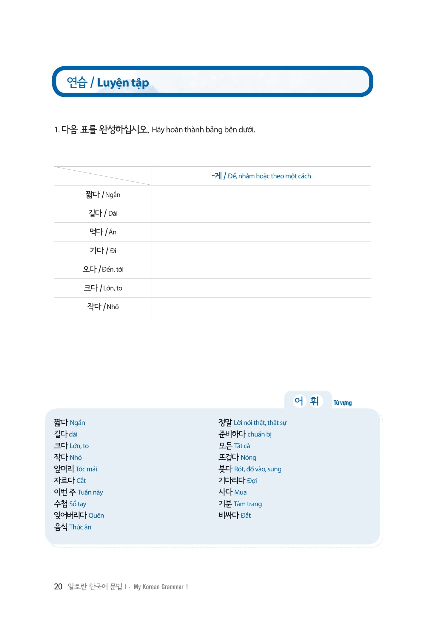 bộ làm chủ ngữ pháp tiếng hàn - dành cho người bắt đầu - Ảnh 12