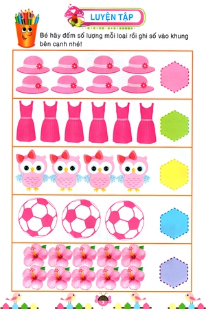 bộ làm quen môn toán bé học tập 6: màu sắc - Ảnh 4