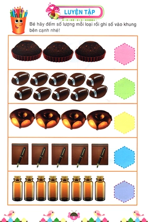 bộ làm quen môn toán bé học tập 6: màu sắc - Ảnh 6