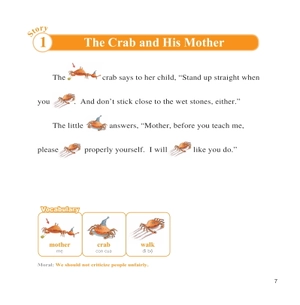 bộ learn english with fables 1 - học tiếng anh qua truyện ngụ ngôn - tập 1 - the crab and his mother - cua mẹ và cua con - Ảnh 4
