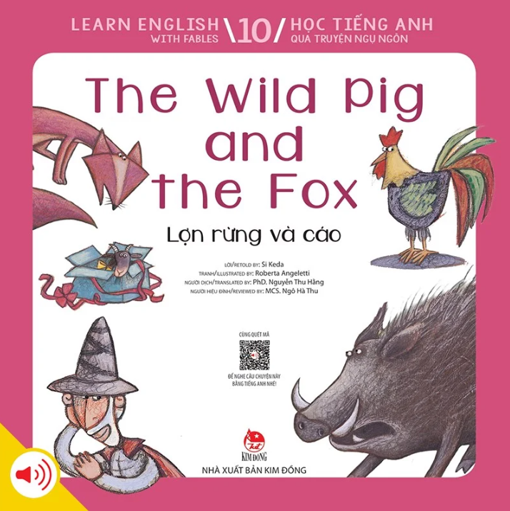 bộ learn english with fables 10 - học tiếng anh qua truyện ngụ ngôn - tập 10 - the wild pig and the fox - lợn rừng và cáo - Ảnh 2