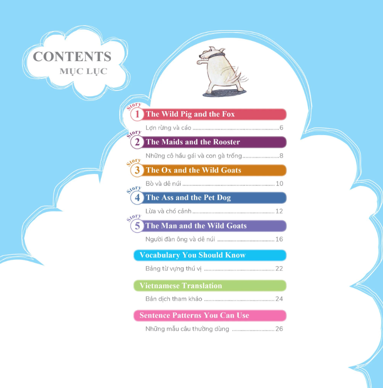 bộ learn english with fables 10 - học tiếng anh qua truyện ngụ ngôn - tập 10 - the wild pig and the fox - lợn rừng và cáo - Ảnh 3