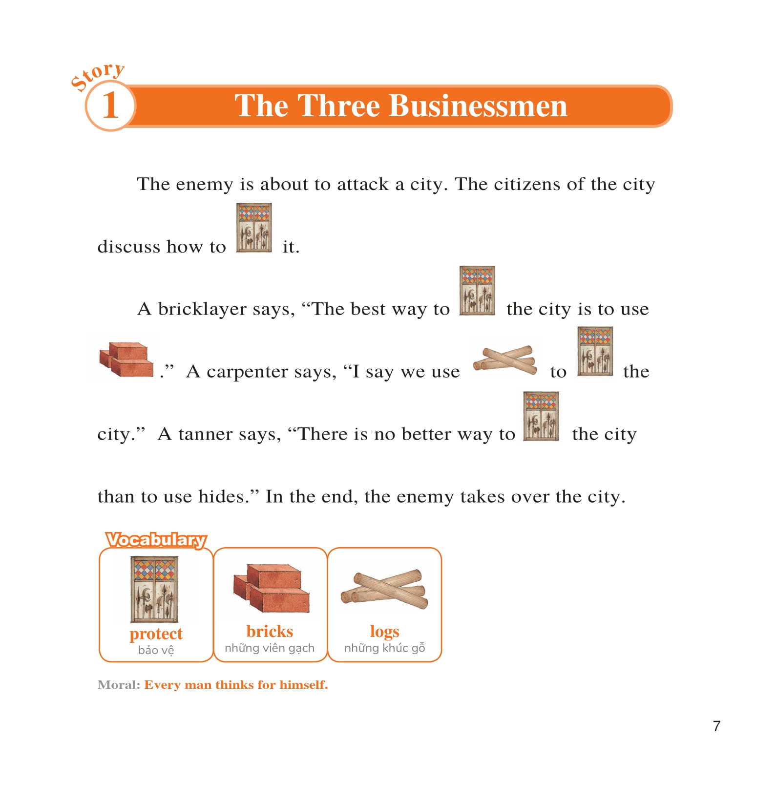 bộ learn english with fables 3- học tiếng anh qua truyện ngụ ngôn - tập 3 - the three businessmen - ba chàng thương nhân - Ảnh 4