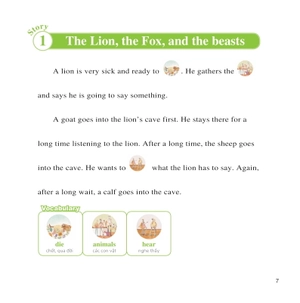 bộ learn english with fables 4 - học tiếng anh qua truyện ngụ ngôn - tập 4 - the lion, the fox, and the beasts - sư tử, cáo và muôn loài - Ảnh 4